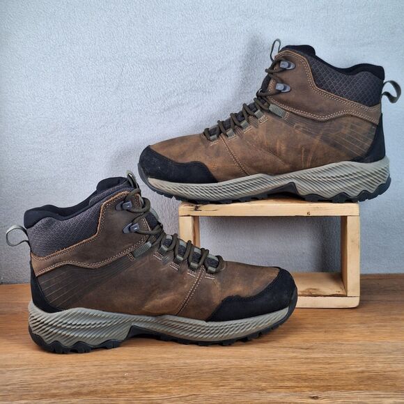 Merrell ForestBound Mid WP Men\'s 10.5 44.5 Waterproof Hiking Boots Brown Leather main image 3